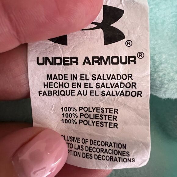 Underarmour Girls Teal Fleece Pullover 4 - Picture 3 of 3